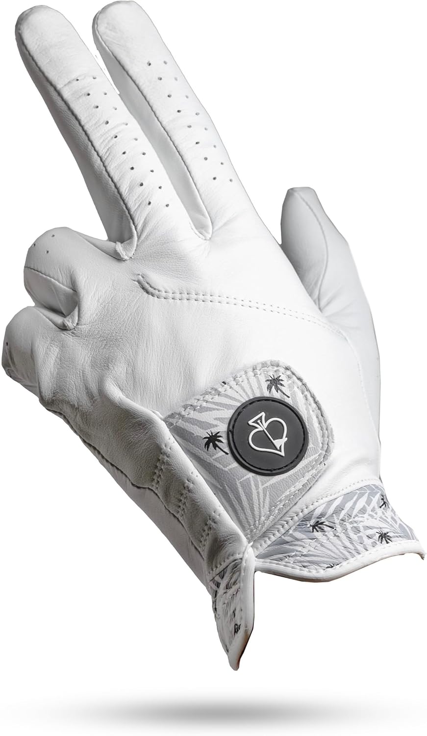 Pins & Aces - Palm Sunday Golf Glove Design - Premium AAA Cabretta Leather, Long-Lasting Durable Tour Glove for Men or Women - Premium Leather Golf Glove Left & Right Hand