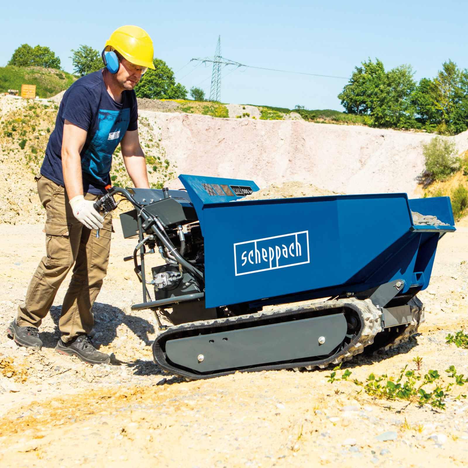 Scheppach Dumper - Benne motorisée Thermique sur chenilles DP5000 | 5,5 CV