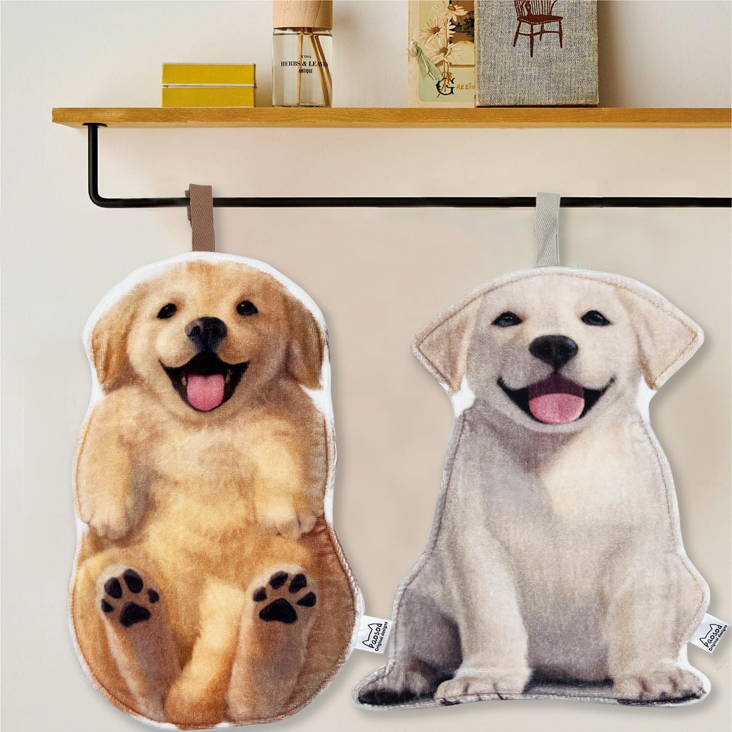 Asciugamani Divertenti A Forma Di Cane – In Spugna, Super Assorbenti, Con Bottone A Pressione, Per Bagno, Cucina E Toelettatura - 3