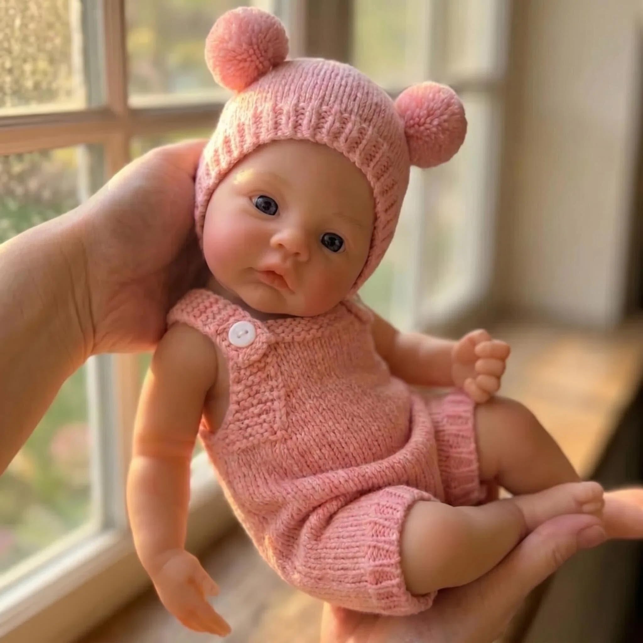 Zero pam Reborn Baby Dolls Silicone Full Body,Bouncy Realistic Baby Doll,30cm Full Silicone Babys Girl,Open Mouth,3D Skin Squeezable Real Life Babys Doll For Girls