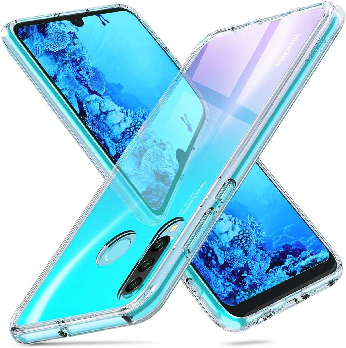 PhoneThrone 1 Cover per Huawei P30 Lite, Custodia Gel Trasparente Morbida Silicone Sottile TPU [Ultra Leggera e Chiaro
