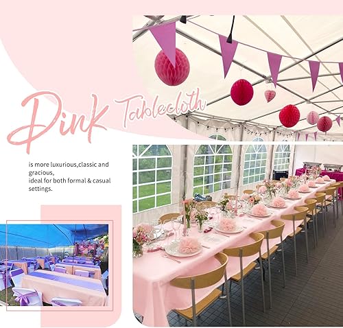 Miniatura 271 de Paquete de 8 manteles redondos blancos de 90 pulgadas, manteles redondos de poliéster lavables para mesa de tela decorativa resistente a