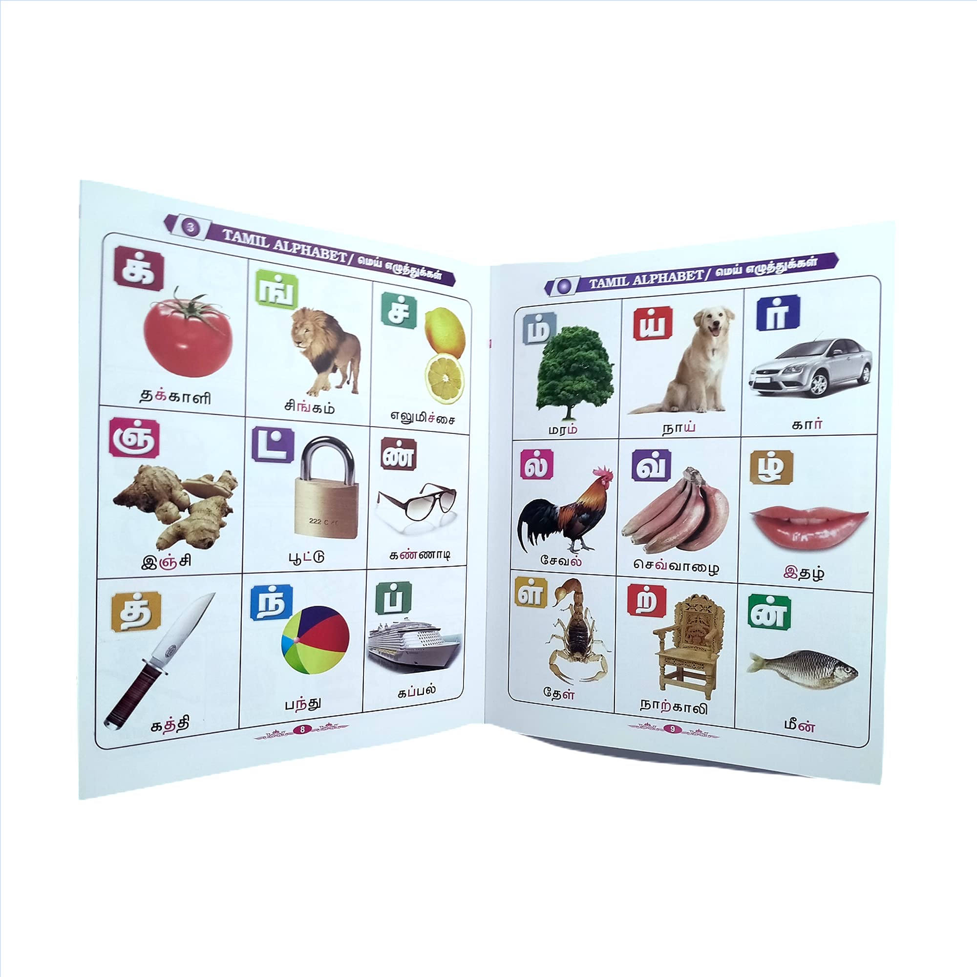 All in One Tamil தமிழ் - English : Kids Tamil Learning and Picture Books : 37 Topics : Alphabet, Numbers, Numerals, Tables, Math, Birds, Animals, Flowers, Fruits, Vegetables, Vehicles, Part of body, Rhymes, Stories, Computer and peripherals, Festivals, Good Habits, Spices, Our Helpers, Source of waters, Temples, colours and shapes, sea creatures, National Leaders, Safety rules, Food & Beverages, Historical Places, Insects, Reptiles & amphibians, Opposites, National symbols, Indian currency 4