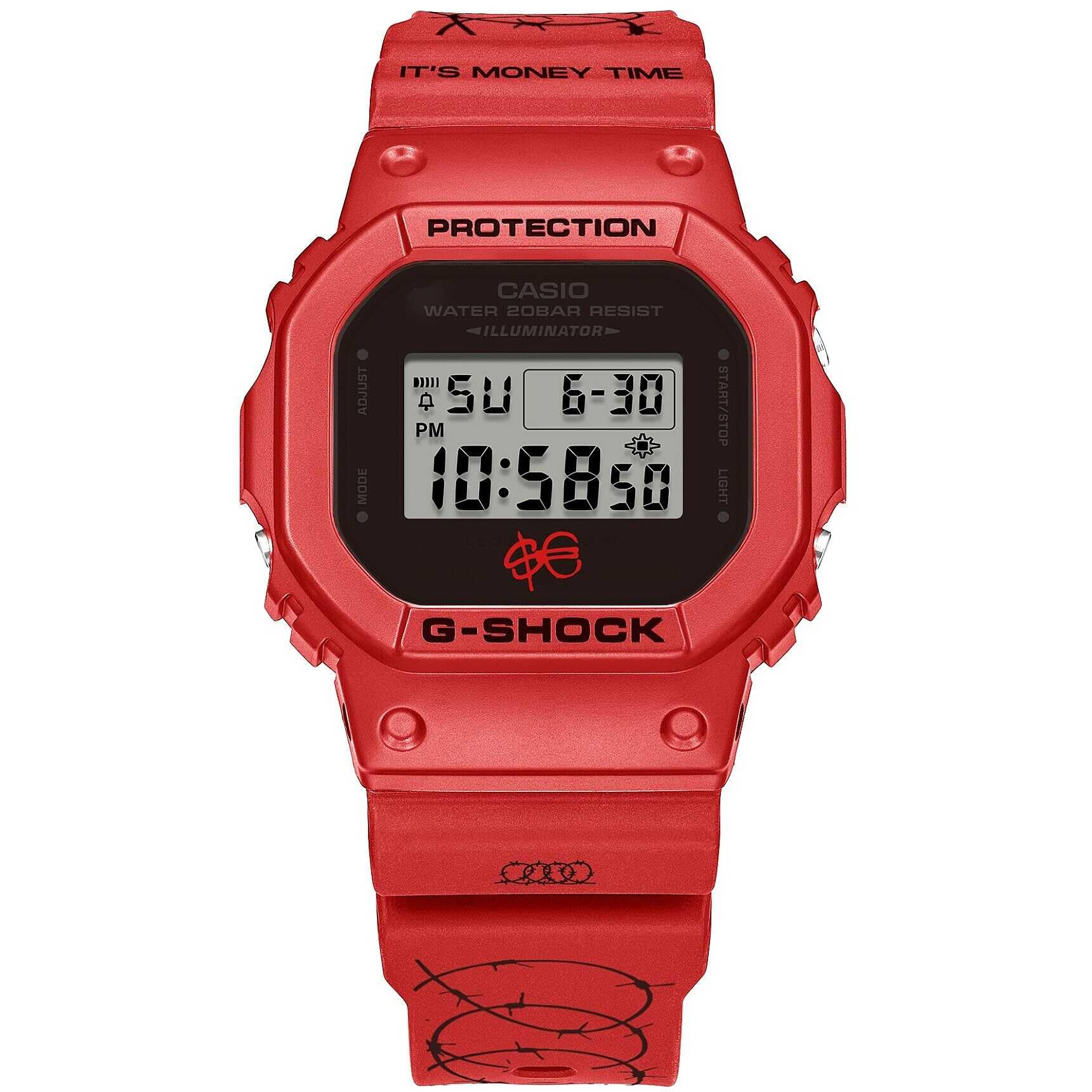 Casio Orologio G-Shock DW-5600SFE25-4ER x Sfera Ebbasta Rosso