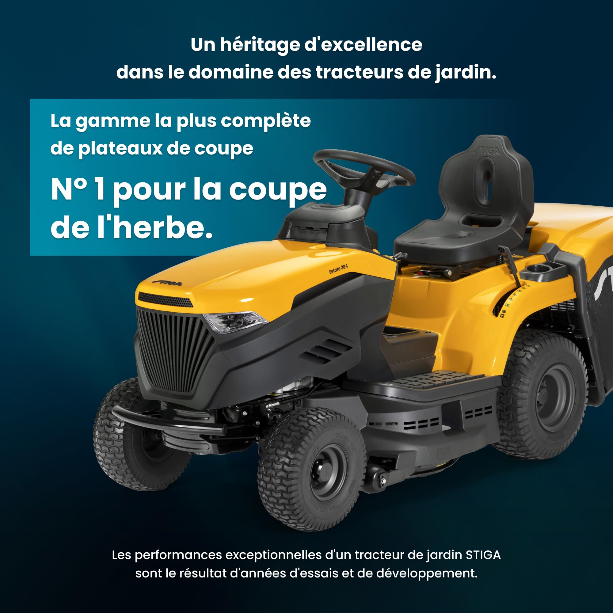 STIGA Estate 384 Tondeuse Thermique, 432 CC, 84 cm – Transmission Hydrostatique, Bac 240 l, Émbrayage Électrique – Pelouses jusqu'à 3 500 m²