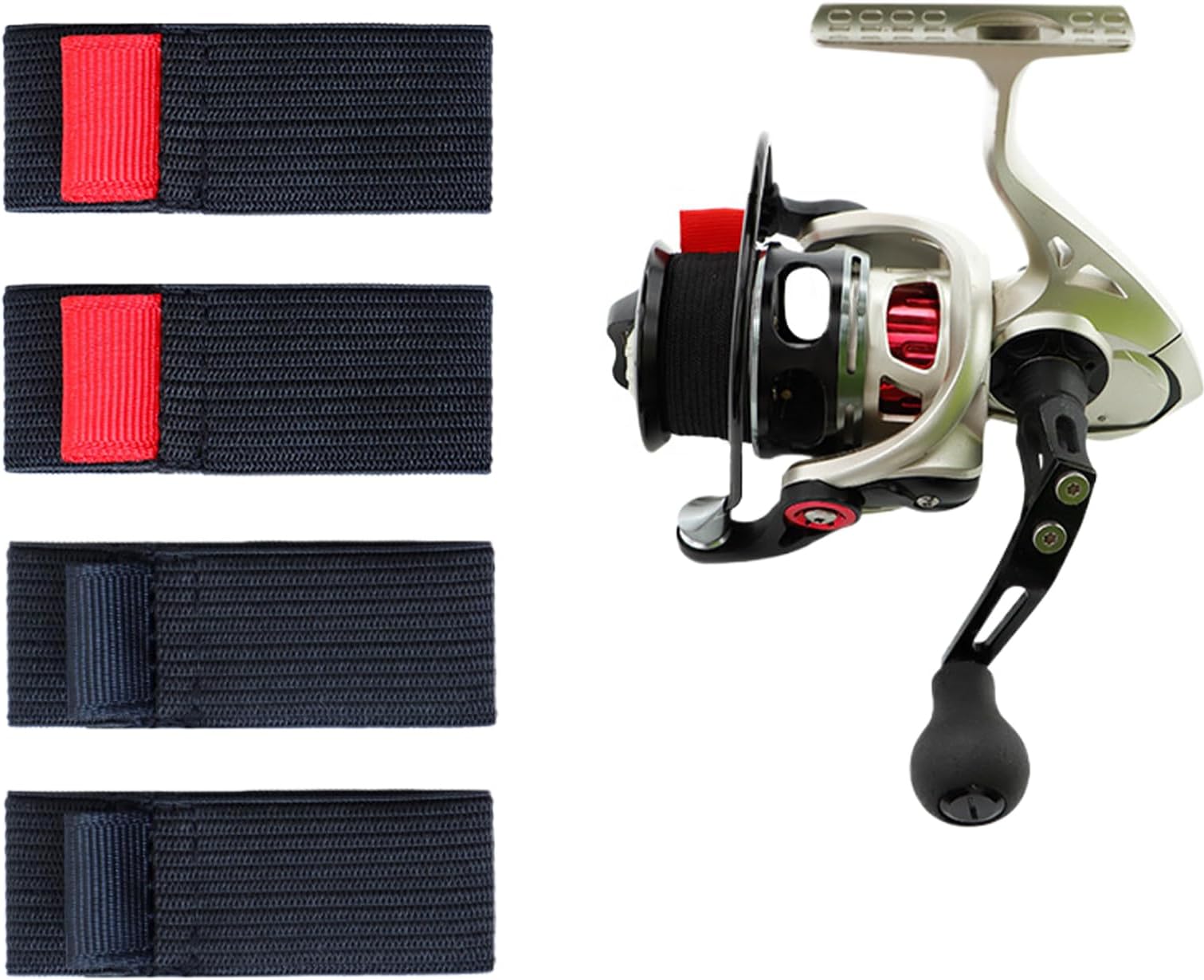 Fishing Reel Bag - 4x Fishing Bag Protector,Wear-resistant Reel Protection Belt Band, Tackle Ties, Outdoor Equipment for Anglers