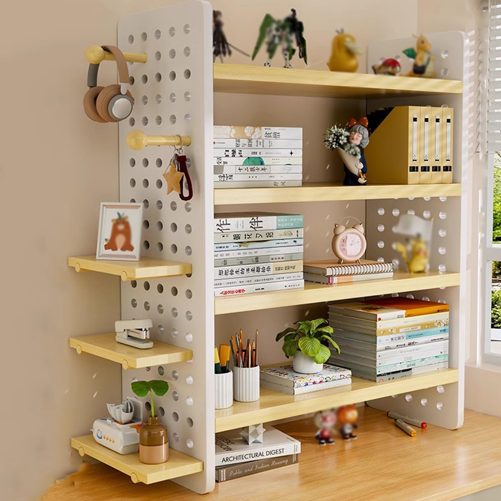 Computer Desktop Bookshelf,Multipurpose Computer Desktop Bookcase,Desk shelf, bookshelf for dorm,Desk Hutch Dorm for Office Home Dormitory Desktop