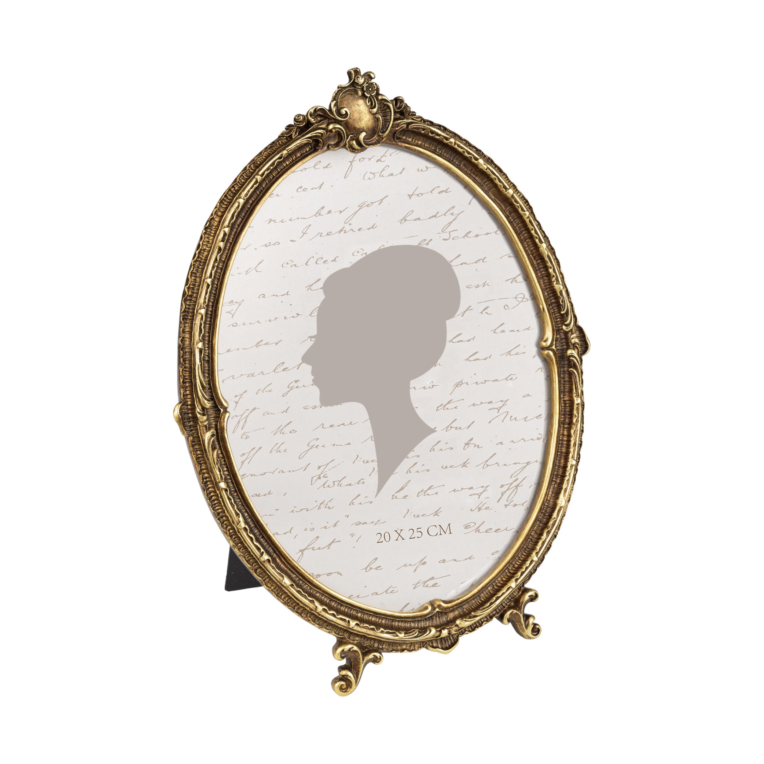 Sunlit Bronze Oval Vintage Picture Frame 8X10 Inch, Antique Photo Frames With Glass Front, Ornate Photo Display, Tabletop Wall Hanging, Gift Ideas, 25X20 Cm,