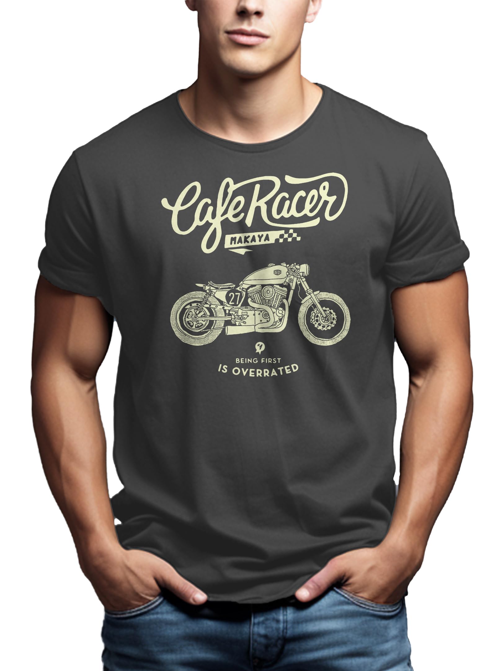 MAKAYA Idee Regalo Originali Uomo Moto - Maglietta Biker Motociclista