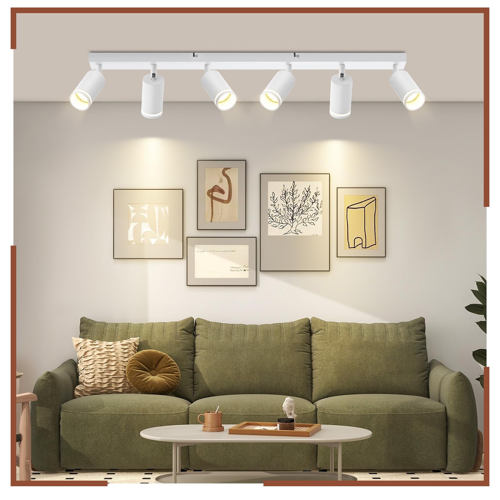 Deckenstrahler 6 Flammig Deckenlampe Schwarz GU10 Strahler für Wohnzimmer | Deckenleuchte Schwenkbar Metall Spotleuchte für Schlafzimmer Küche Wohnzimmer Flur Modern, Ohne Leuchtmittel