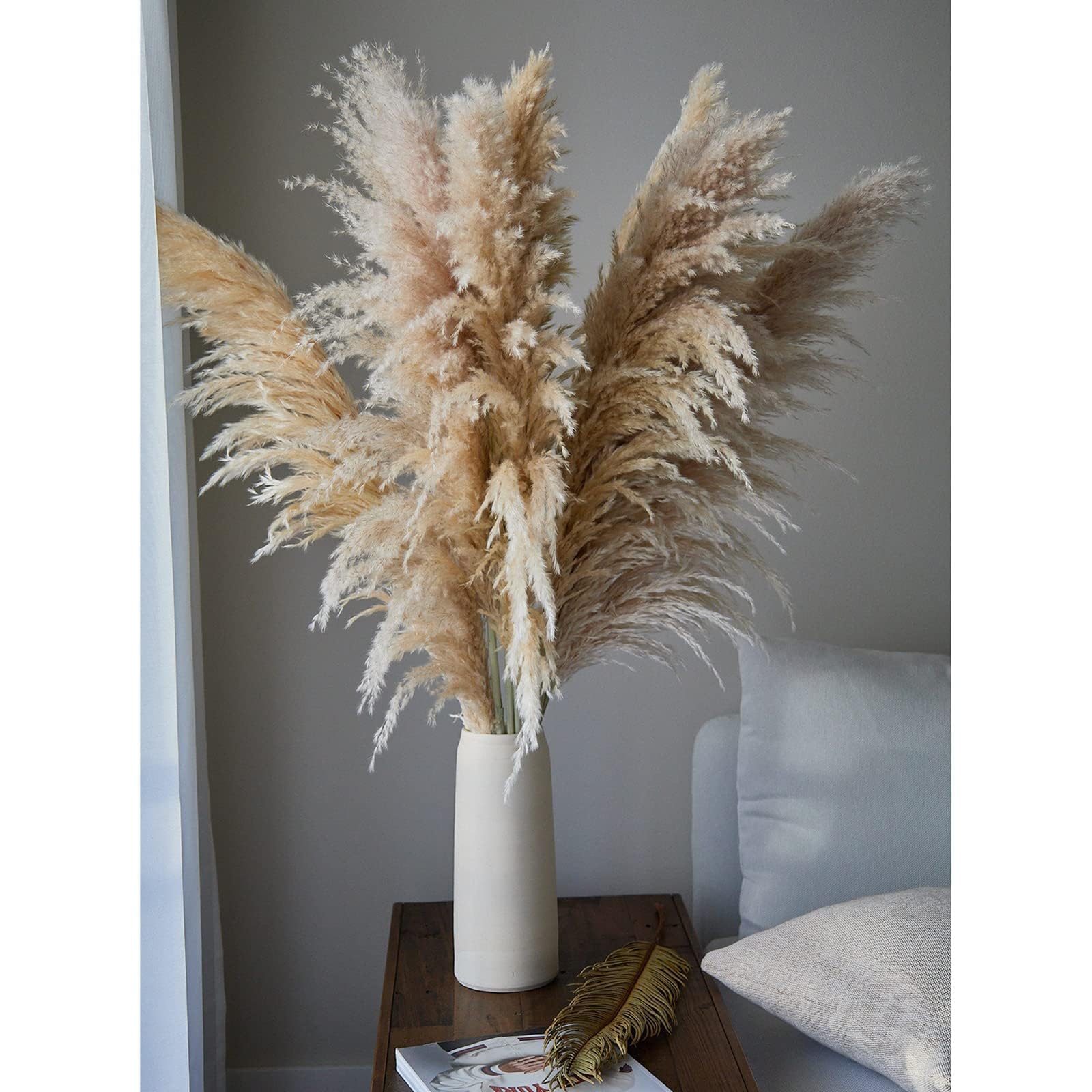 Pampasgras Deko Pampasgras, 80 cm, groß, flauschig, getrocknete Pampasblume, Weihnachtsdekoration for Zuhause, Hochzeit, Familie, Gartenparty Trockenblumen(5pcs)