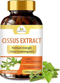 Organic Veda Cissus Quadrangularis Extract 1200mg Capsules - High Concentrated Cissus Extract Stem for Tendon & Joints Support Supplement - 60 Vegan Capsules, Non GMO