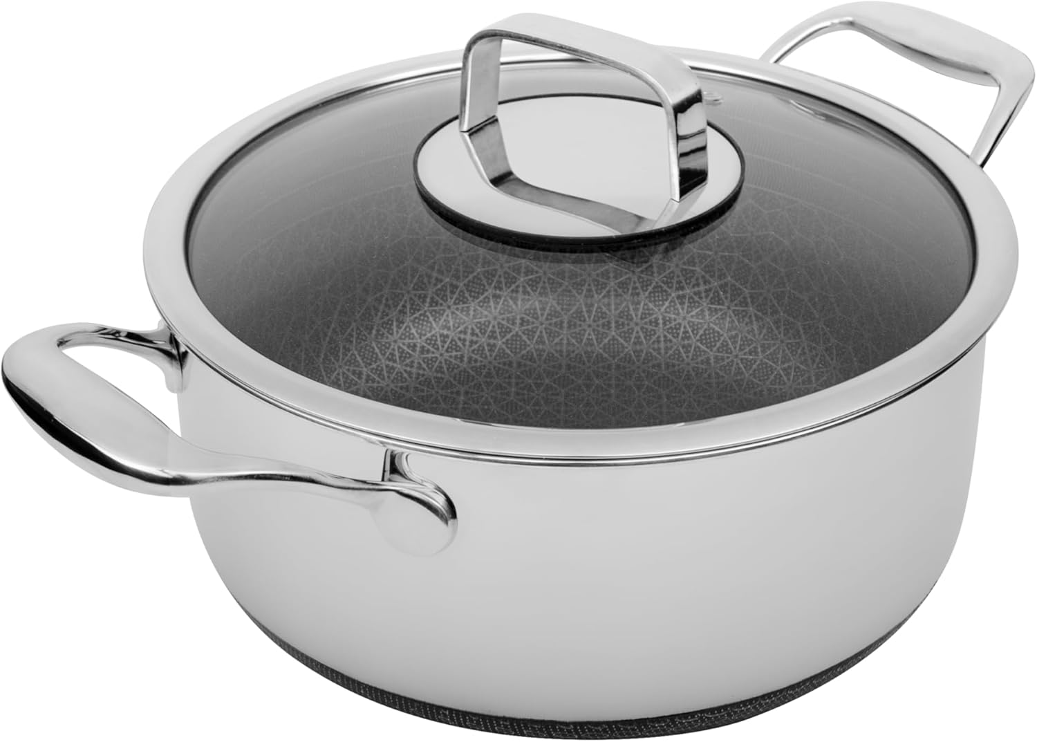 DiamondClad 6-Quart Hybrid Nonstick Stainless Steel Stock Pot with Vented Lid