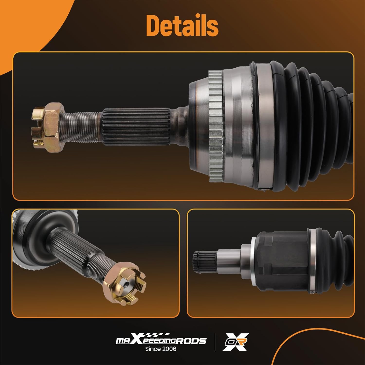 maXpeedingrods Pair (2) Front CV Axle Shaft Assembly for Toyota Camry 2002-2009, Highlander FWD 2001-2007, Solara 2004-2008, L4 2.4L, Driver and Passenger Side 66-5245, 66-5247