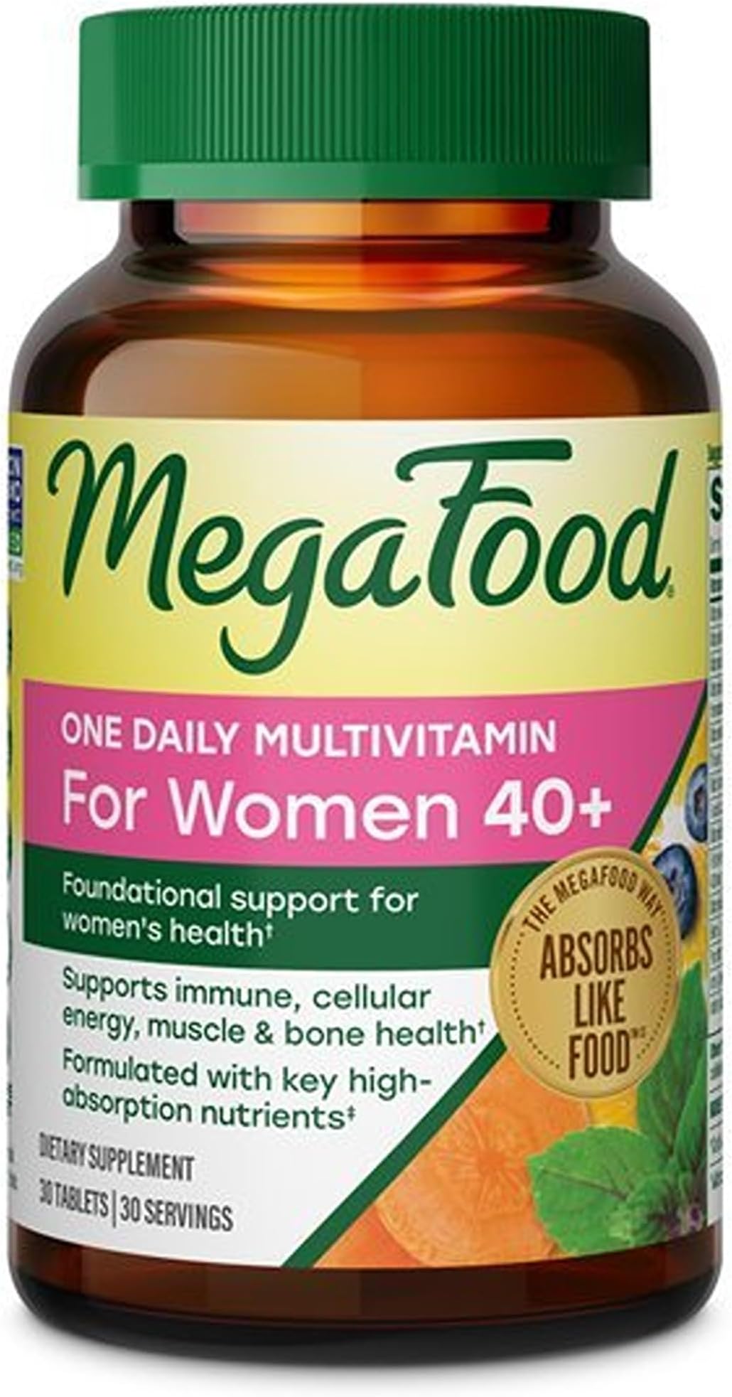 – MegaFood One Daily Multivitamin for Women 40+ with 22 Nutrients, 30 Tablets