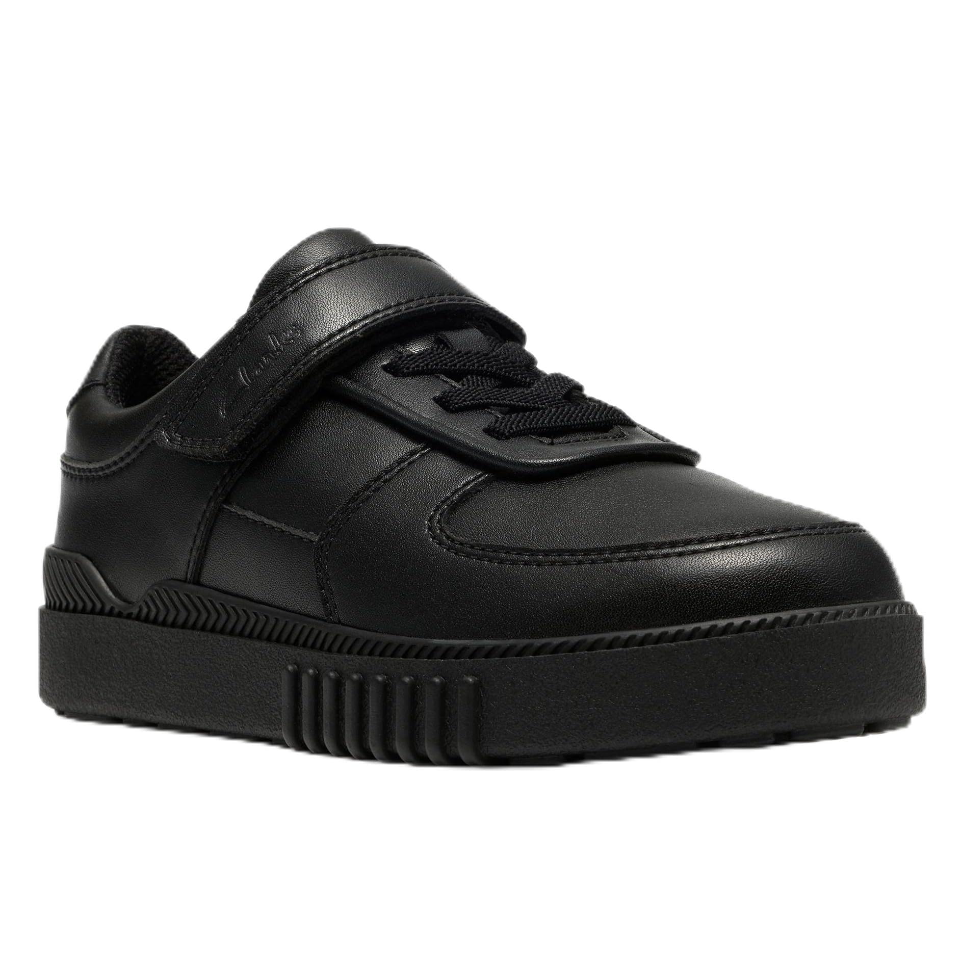 Clarks Boys Black Somerset Flex K School Shoes Colour: :, Fit: G Junior Size 2.5 Kids
