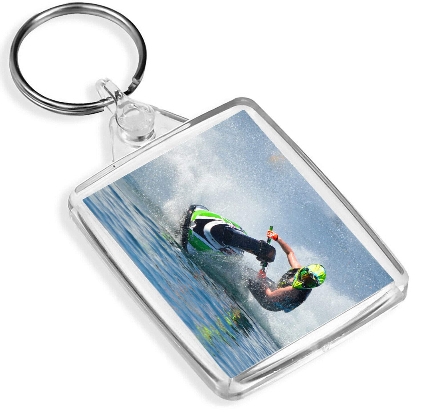 Destination Vinyl Keyrings Unisex Multi Jet Ski Keyring Skiing Water Sports Holiday Keyring #15798