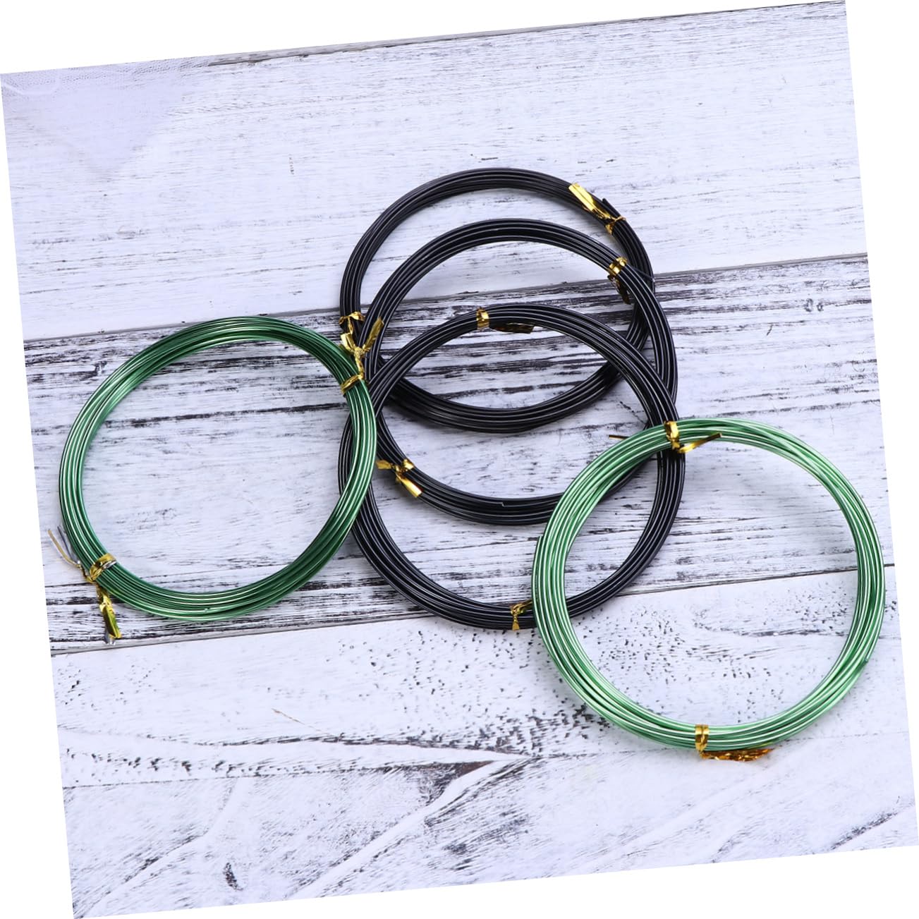 EXCEART 15rollos Alambre De Aluminio Coloreado Flexible Para Manualidades De Negro Verde Para Joyería y Proyectos De Jardinería