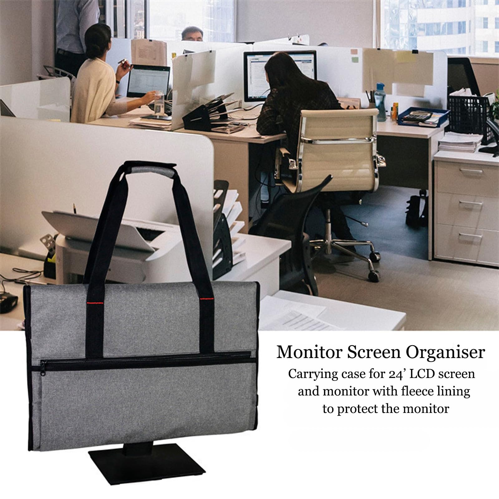 iFCOW Tragetasche für Desktop- Computer, 24 Zoll tragbare Desktop- Computer- Aufbewahrungstasche Monitor- Staubschutz mit Handgriff Strap