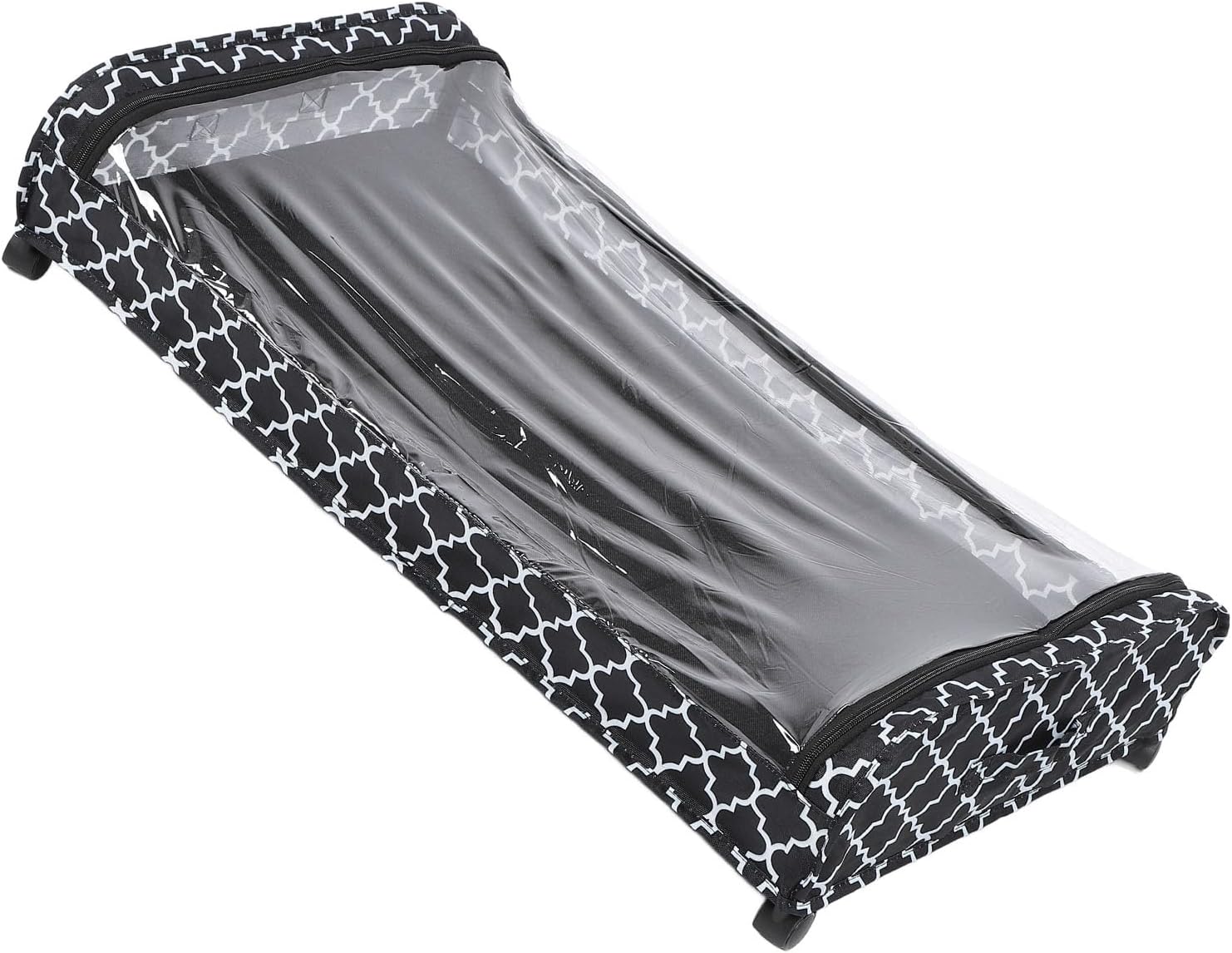 Under Bed Storage with Wheels, with 4 Wheels Under Bed Storage Containers, Under Bed Shoe Storage Organizer, Rolling Under Bed Metal Drawer for Clothes, Blankets (Houndstooth)