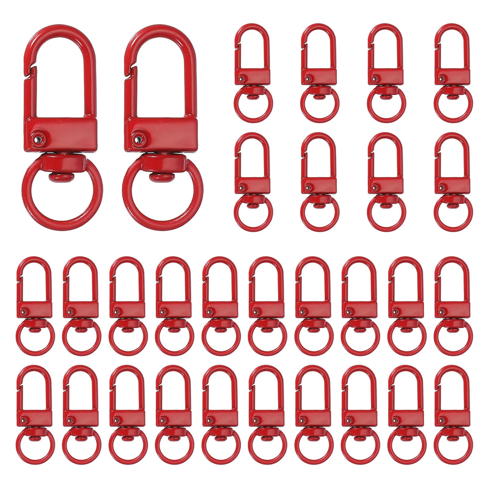 Fermoirs mousquetons robustes en métal rouge pour attacher vos bijoux et sacs