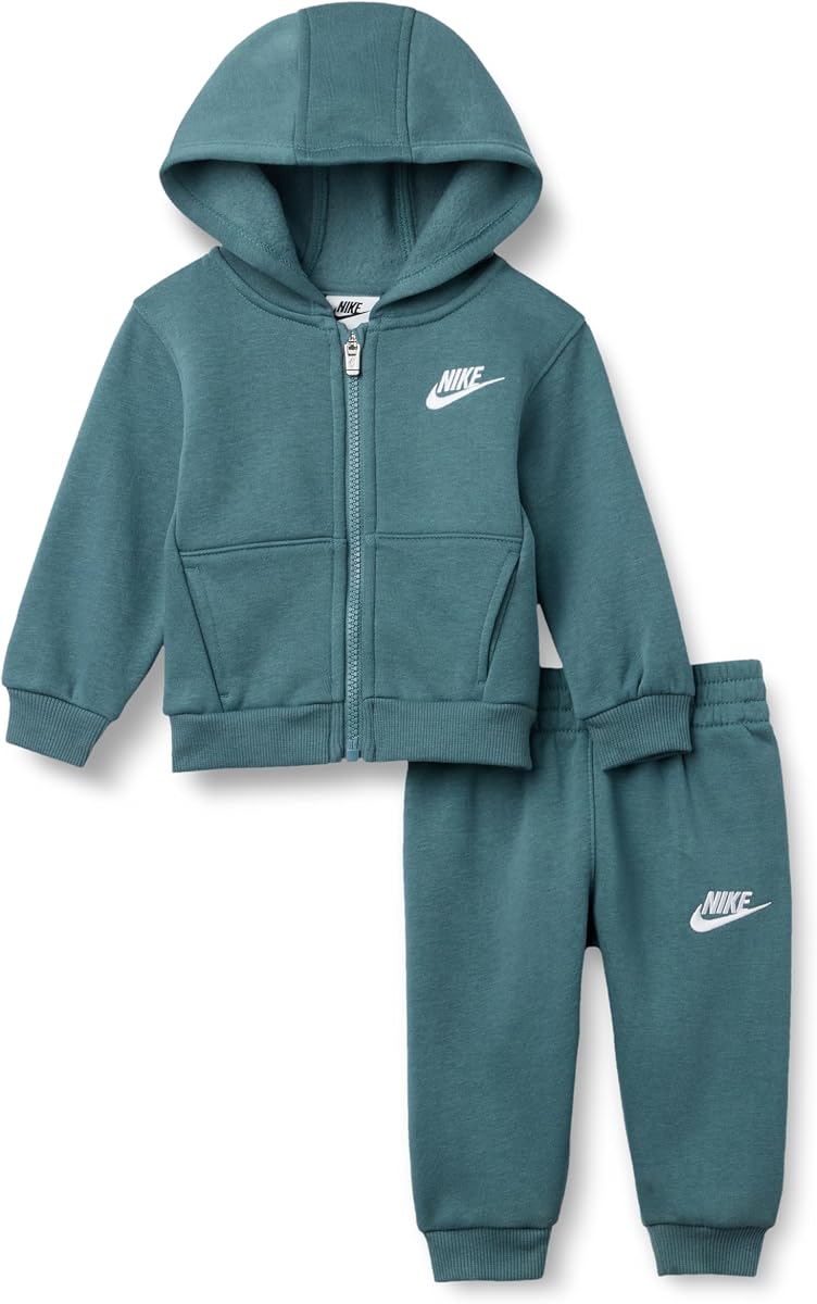 Conjunto de 2 piezas de pantalones de chándal y sudadera con capucha y cremallera completa de forro polar Nike Sportswear Club para bebé