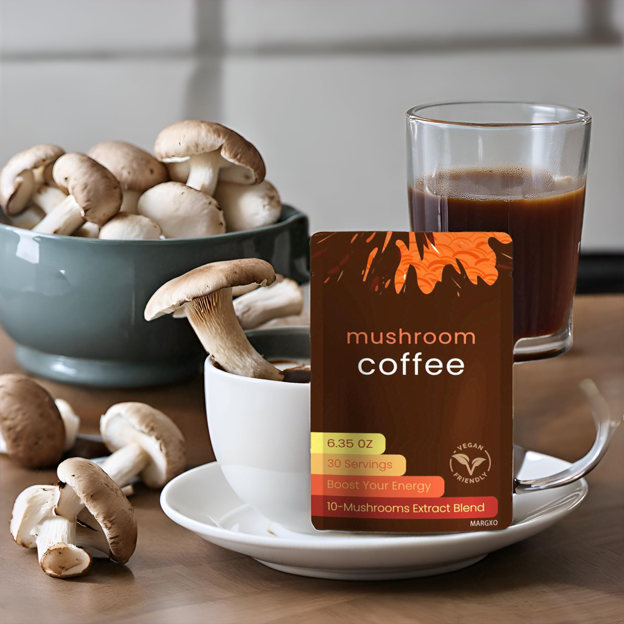 Amazon.com: MARGXO Mushroom Coffee, 6.35 oz, 30 Servings, 10