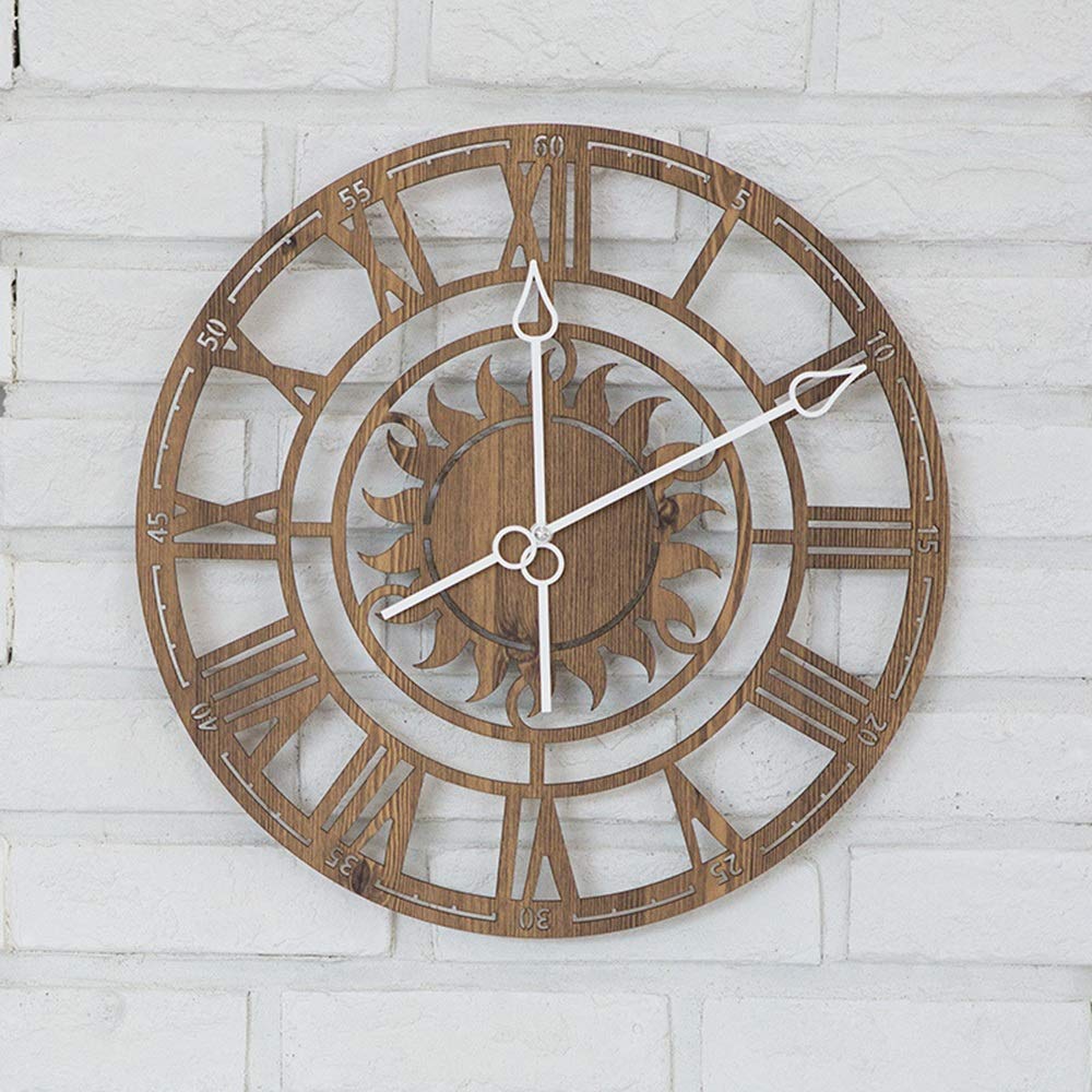 Horloge Murale Romaine Φ39cm - Pendule Quartz Salon Style Européen Rétro