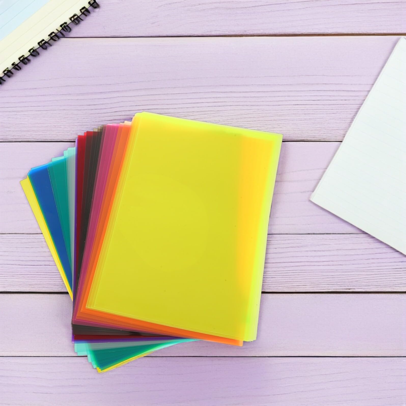 SHERCHPRY 50 Blatt A4 Farbiges Zellophan Geschenkpapier Durchsichtiges Bastelpapier für Dekorative Lichtfilterfolie für Selbstgemacht Kunst und Geschenkverpackung