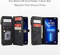 Vista 3 de Defencase Funda para iPhone 13 Pro Max, para iPhone 13 Pro Max, funda tipo cartera para mujeres y hombres, correa magnética de piel sintética