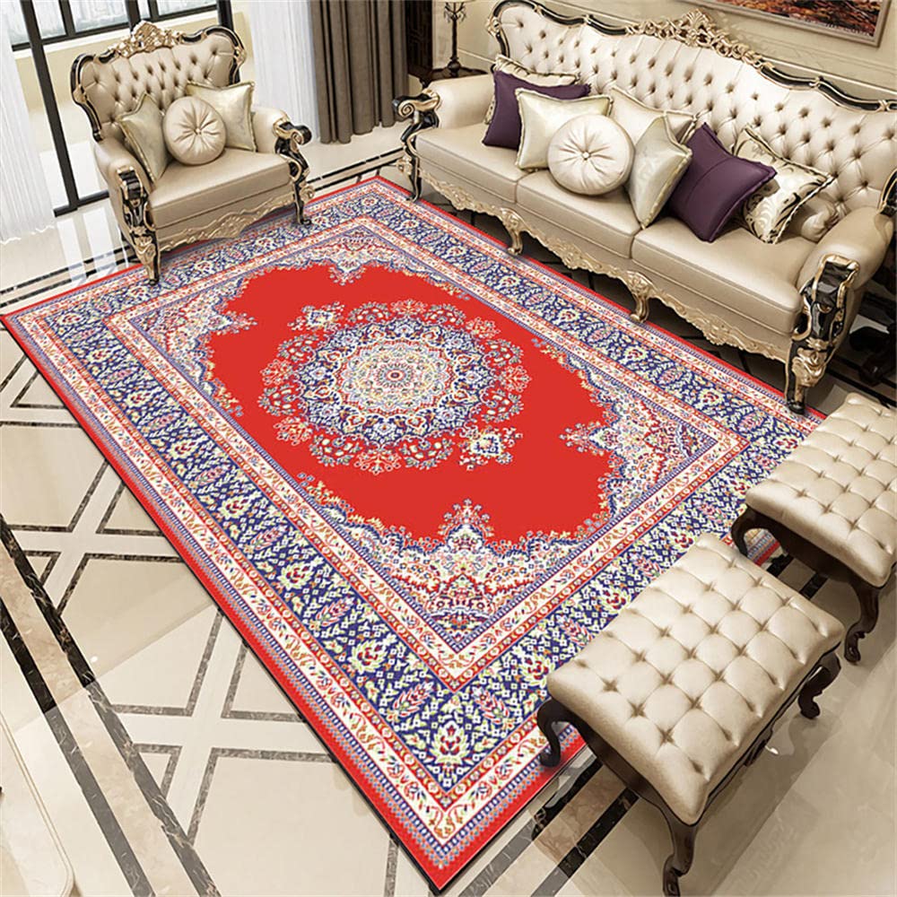 Tapis de luxe rouge personnalisé pour chambre à coucher et éveil de bébé 180x200