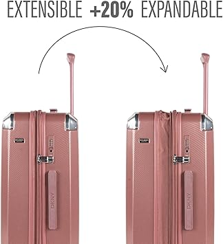 DKNY - Grote Koffer Trolley Koffer Reiskoffer van DKNY. Koffer Groot Trolley 4 Wielen Combinatieslot. Reiskoffer Groot ABS harde schaal, Zwart : DKNY