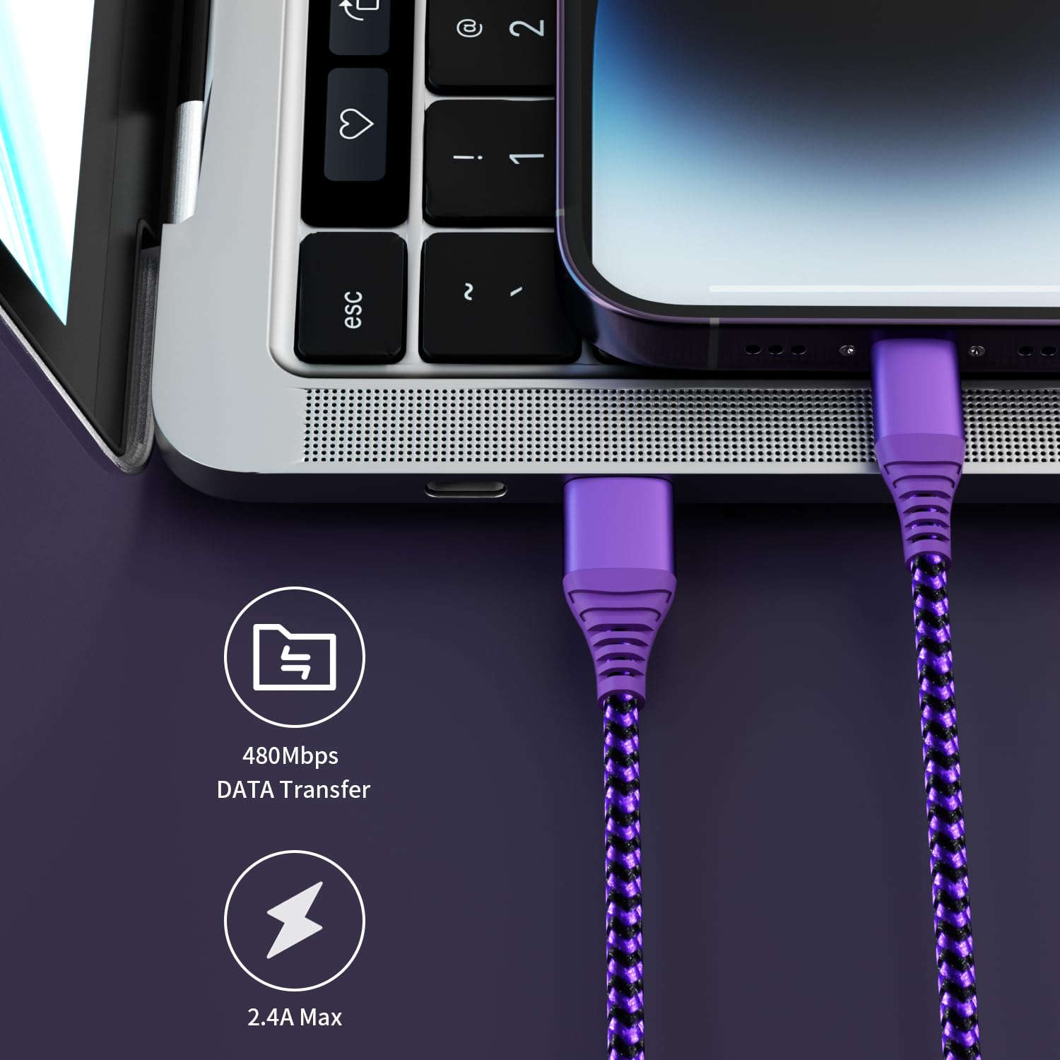 iPhone Charger, LED Lightning Cable [Apple MFi Certified ] USB Charging/Sync Lightning Cord Compatible with iPhone SE 11 11 Pro 11 Pro Max Xs MAX XR X 8 7 6S 6, iPad and More (6ft, Green)
