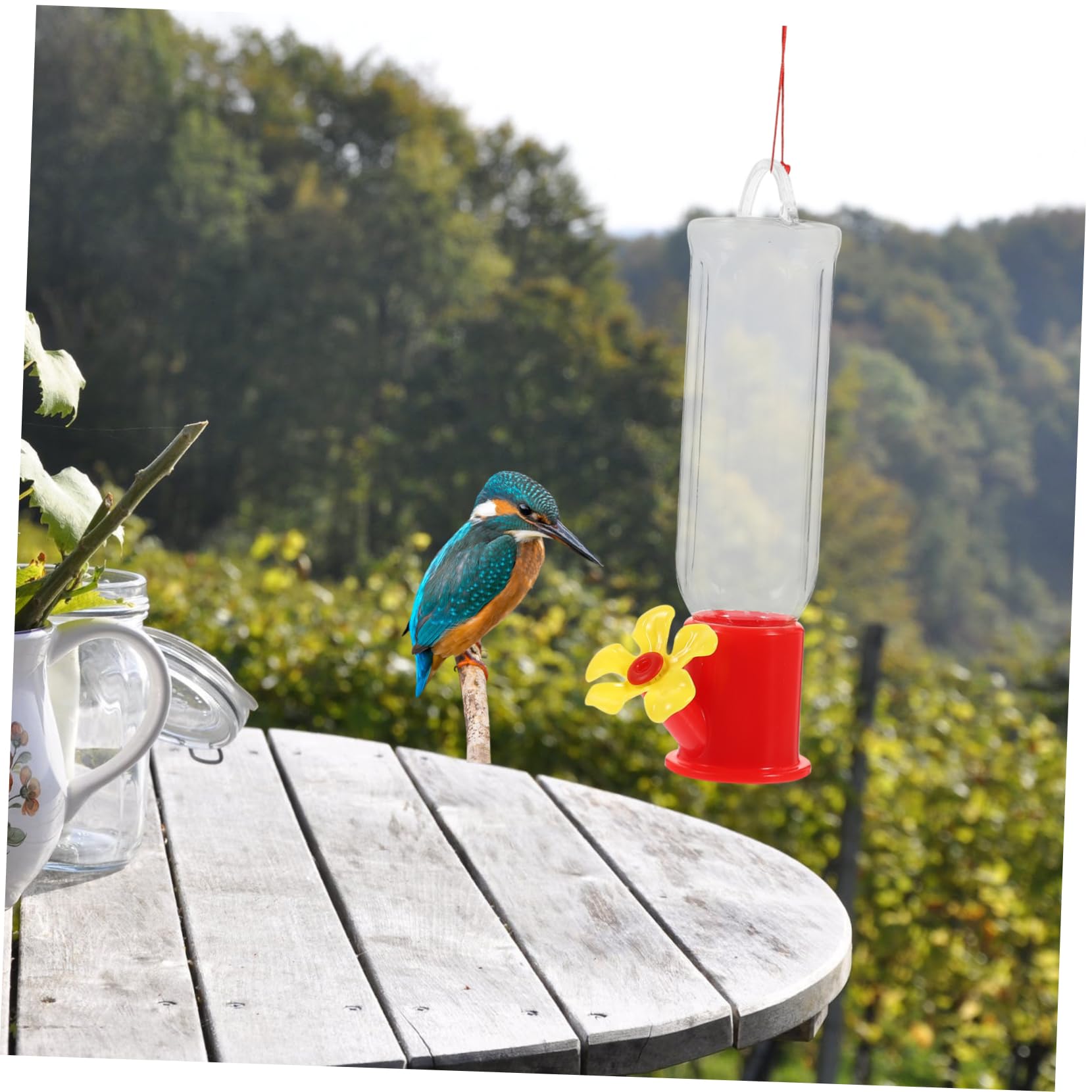 VANZACK 12piezas Comedero Colgante para Pájaros De Plástico Transparente Alimentador Exterior Decorativo Resistente y Duradero para Jardines y Observación De Aves
