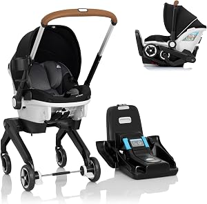 Gold Shyft DualRide with Carryall Storage Infant Car Seat and Stroller Combo (Moonstone Gray)