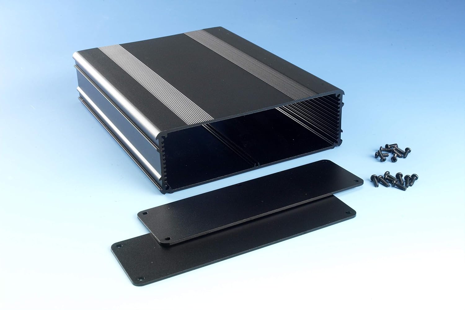 B4-080BK: Black Anodized, Extruded Aluminum Electronic Enclosure Project Box Electronic DIY Case, size 3.15"x6.68"x2.11" / 80 x 169.8 x 53.5mm (LWH)
