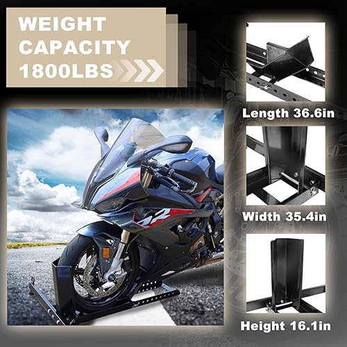 Miniatura 5 de Torin ATRM05012B Calzo de rueda de remolque de motocicleta: Soporte de motocicleta ajustable de acero resistente para ruedas de 16 a 25 pulgadas