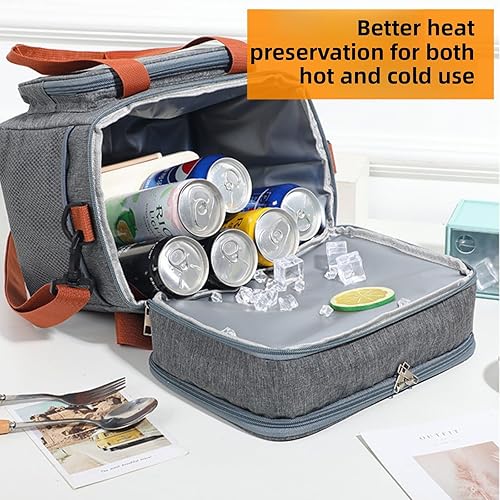 Miniatura 7 de Lonchera aislada para hombres y mujeres, bolsa enfriadora plegable a prueba de fugas, doble cubierta, grande de 12.5 litros, para adultos, para