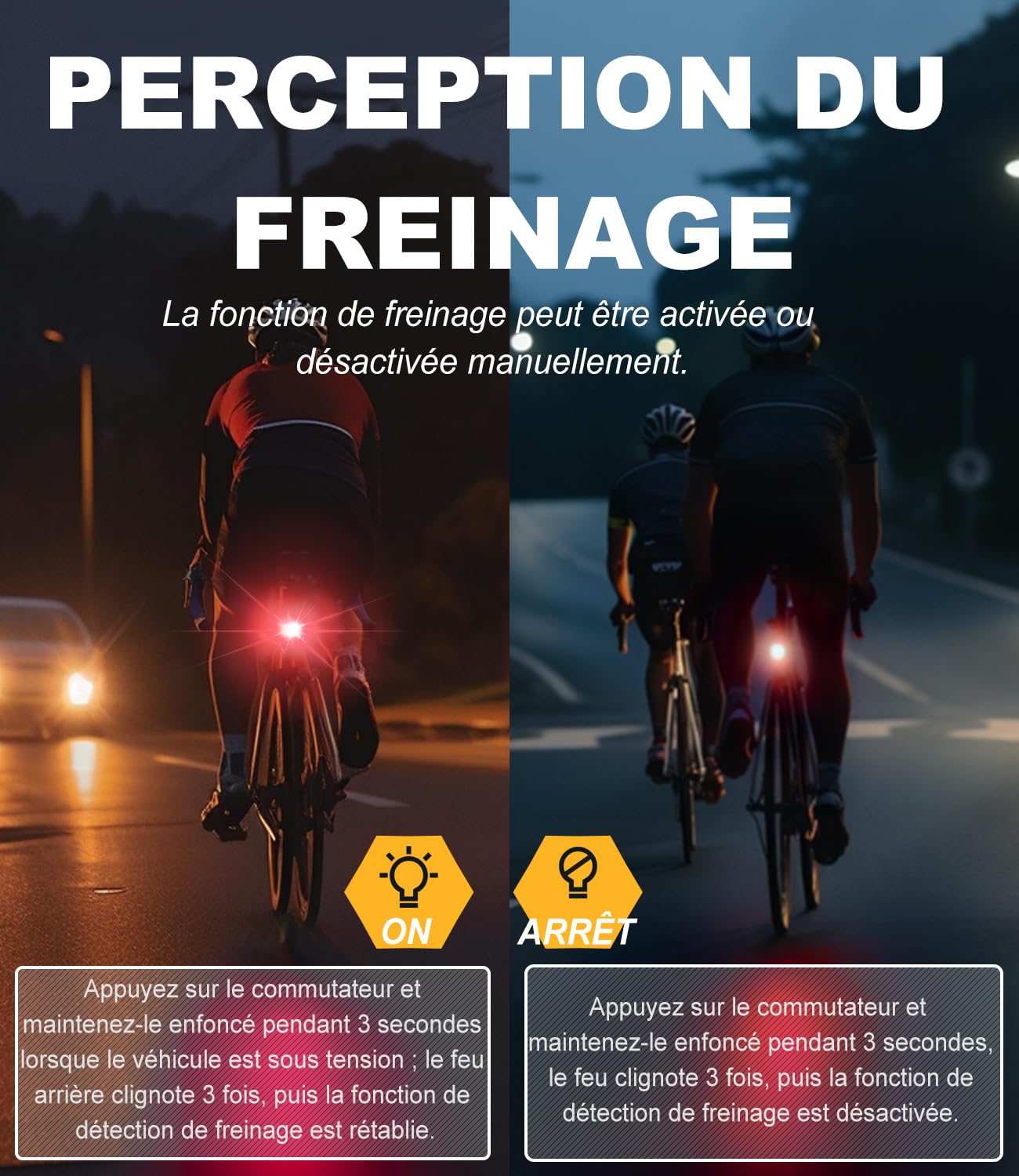 towild TL03 Feu Arriere Velo,Lampe Arriere Velo avec Détection de Freinage,Lumière de Vélo Jusqu'à 36 Heures d'autonomie Rechargeable USB-C, 5 Modes d'éclairage Éclairage Arrière étanches IPX6
