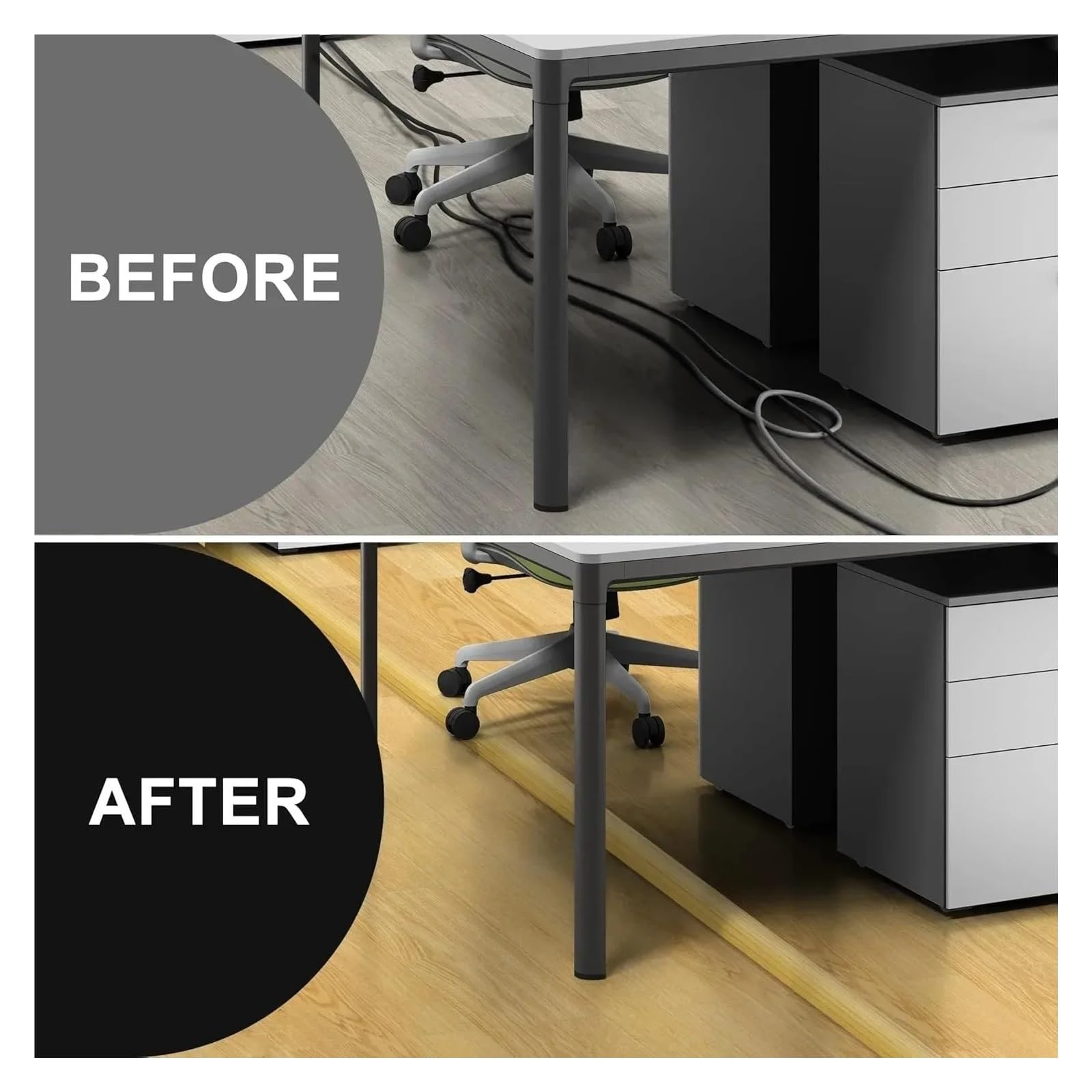 Canalina Passacavi da Pavimento 1PC 1M/2M/3 Metri Grano di Legno Acero Pavimento Copertura del Cavo PVC Protezione Hider cavo Alimentazione Maniche Estensione Della Parete Filo Elettrico(3.0m)