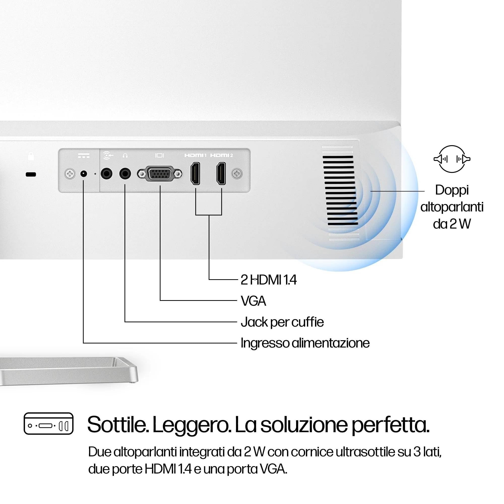 Monitor HP 27 Pollici Speakers FHD IPS Anti-Glare - Dettaglio