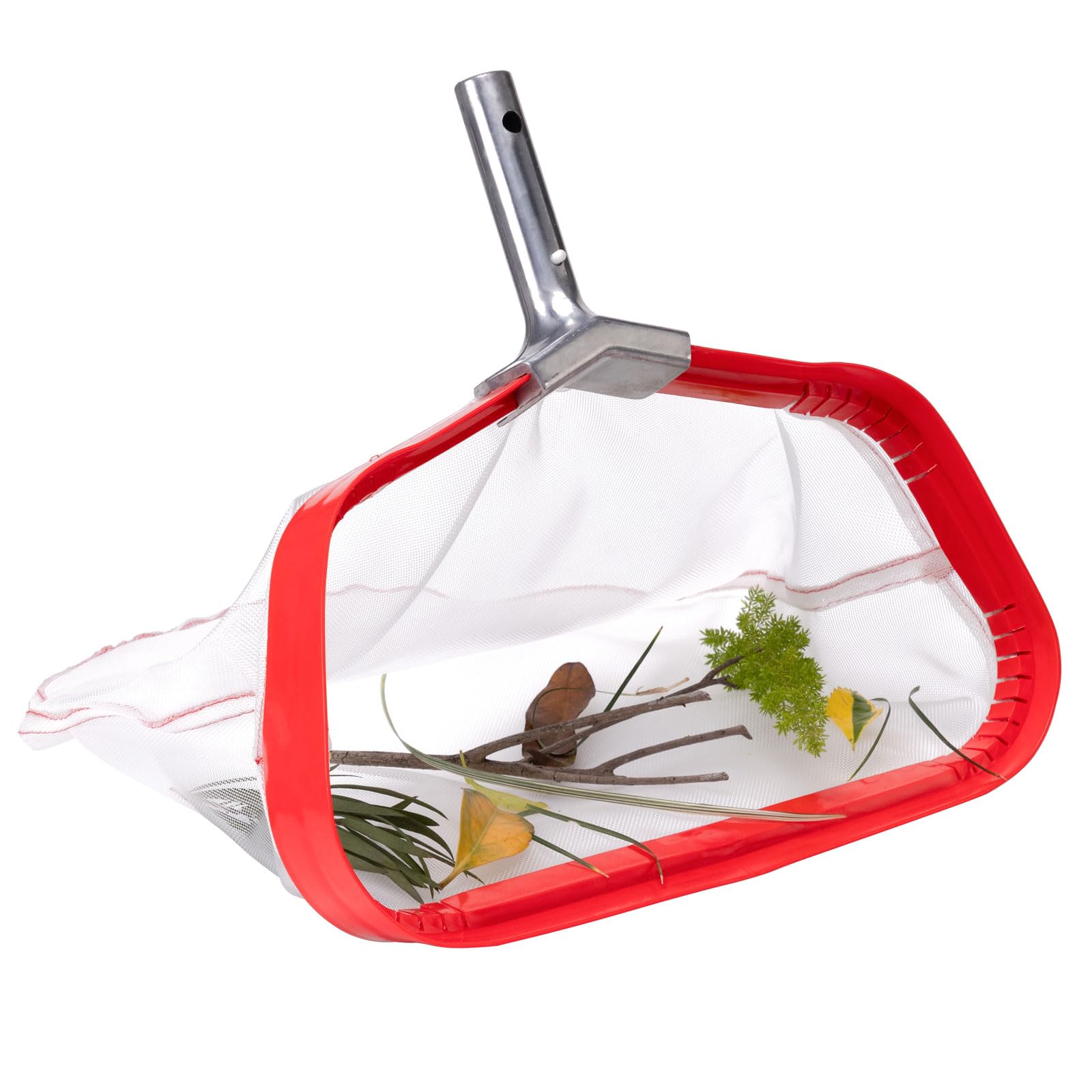 Profesional RecogeHojas Piscina, Carga Pesado Rastrillo para Estanque con Marco de Aluminio, Bolsa de Red de Nailon Anti Desgarro para Recoge Hojas Mojado Ramas, Pool Rake Skimmer Net