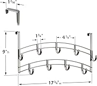 Vista 4 de Lynk 9 ganchos para encima de la puerta, platino