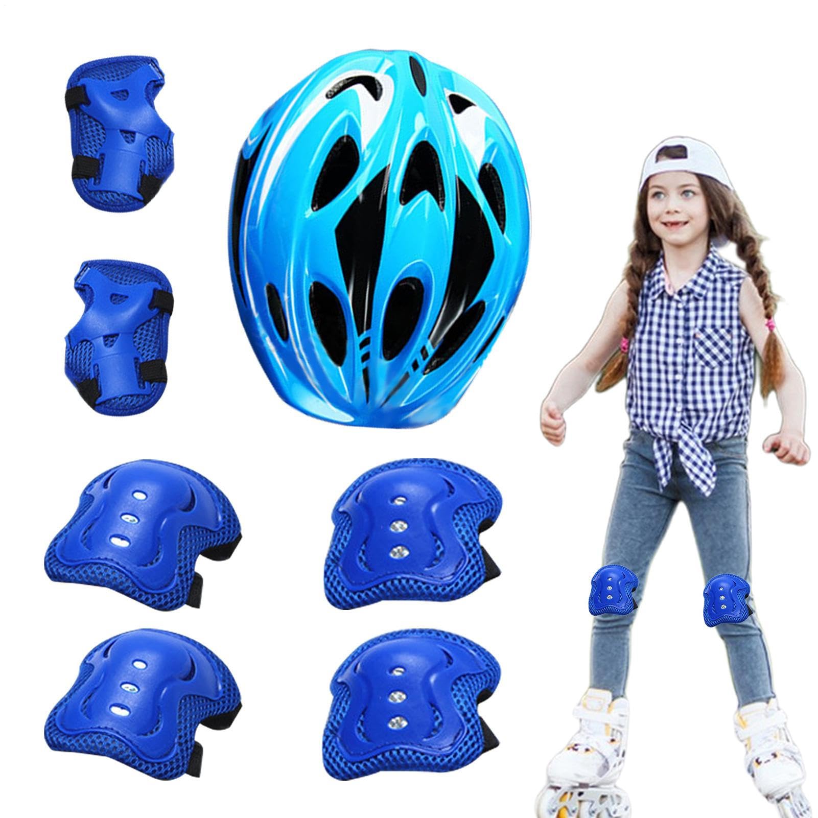 Ensemble De Casques pour Casques, Protège-Coudes, Protège-Genoux Et | Équipement de Protection Anti-Choc pour Vélo, Trottinette et Roller