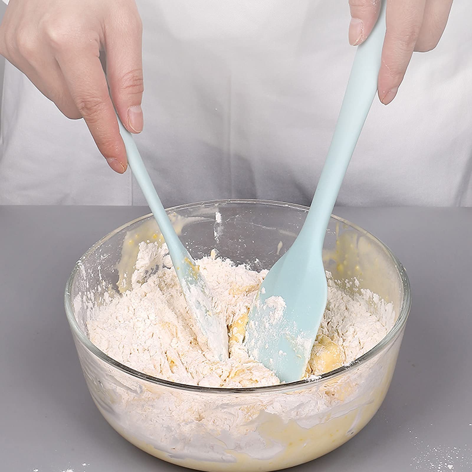 caihuashopping Teigschaber 4 Stück Silikonspatel Set Integriertes Backwerkzeug Spatel Hohe Temperaturresistent Cream Scraper Spatel Kuchen Dekorieren Werkzeug Spatel (Color : Yellow)