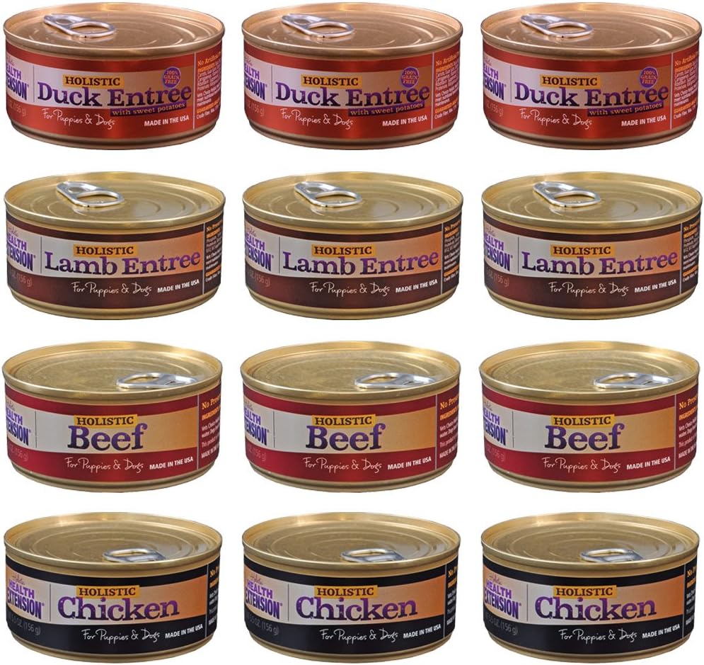 Cedar Crate Market Holistic Health Extension Meaty Mix Wet Dog Food Variety Pack - 5.5 Oz. - Chicken, Beef, Lamb, and Duck (12 Pack)