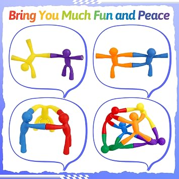 laleay Magnetic Toys,People Figures for Kids, Adults Kids Gifts, Magnetic Men for Teens Gifts, Stocking Stuffers ,Sensory Toys 6pcs (Six Colors)