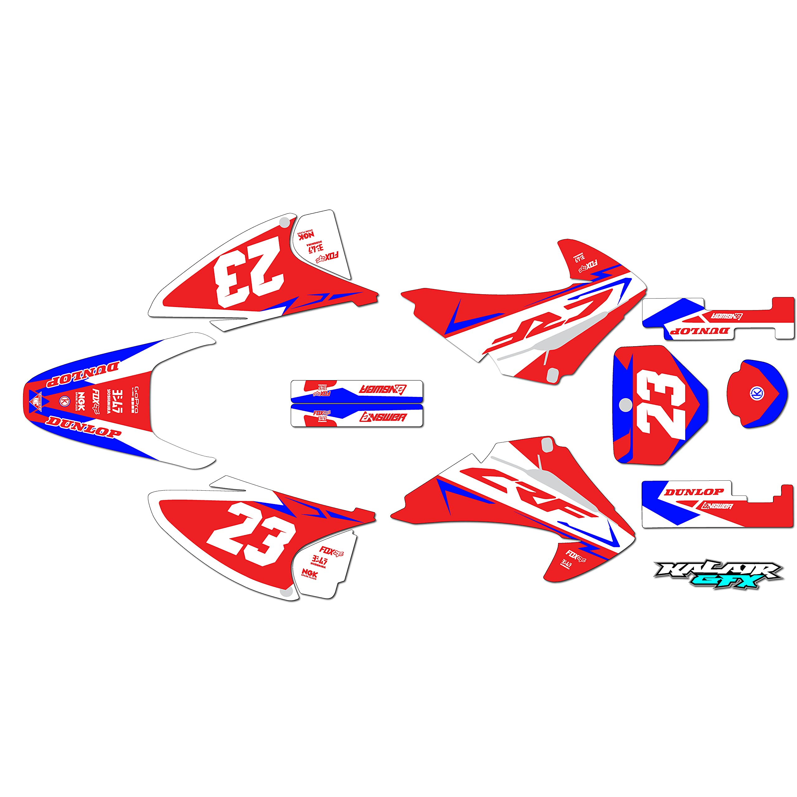 Graphics Kit For Honda CRF250R (2006-2007) Evader Series Kalair GFX