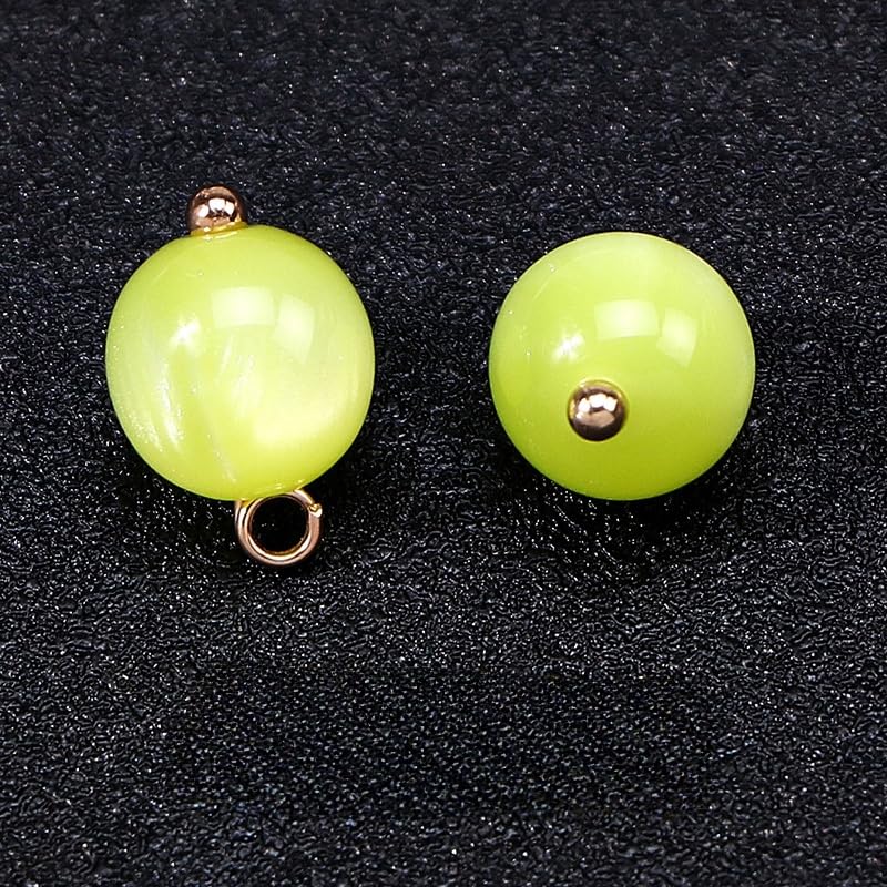 Guziki perłowe Guziki perłowe, 50 szt., 10 mm, pomarańczowo-żółte, małe, okrągłe, półgruszkowe, do wyrobu tkanin(Fluorescent Yellow)
