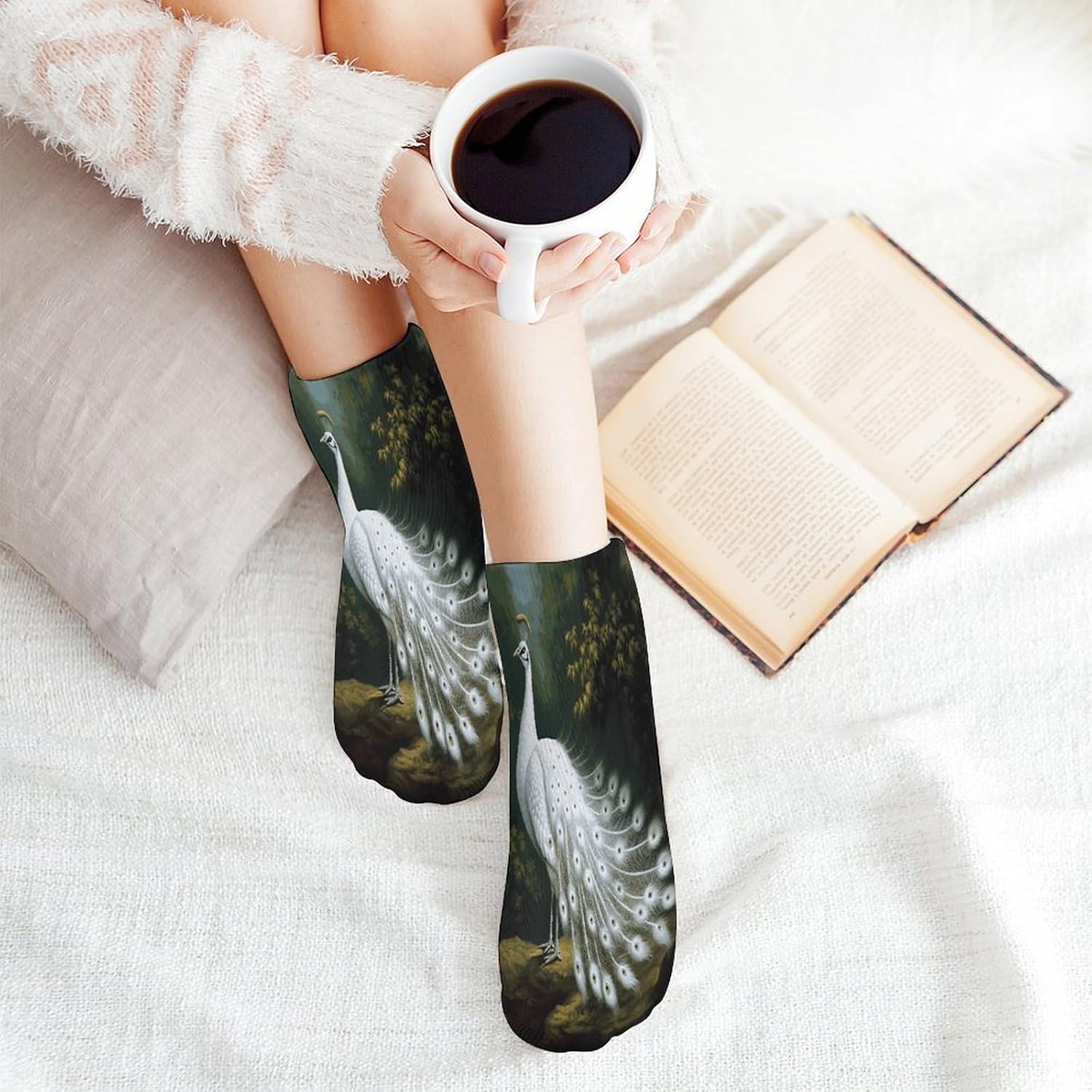 White Peacock_78030696 Ankle Socks for Men Women 5 Pairs | Comfortable Casual Low Cut Socks, Lightweight No Show Breathable Athletic Socks, Soft Mini Crew Socks for All Seasons